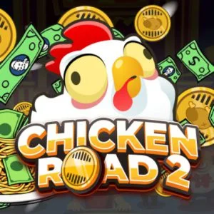 Chicken Road 2 logo with dollar banknotes